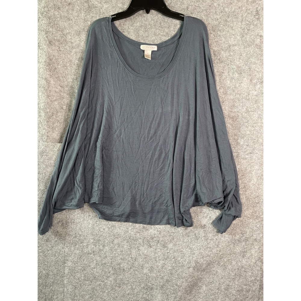 Kenar Womens Gray Batwing Long Sleeve Scoop Neck Viscose Blend Top Size S‎
